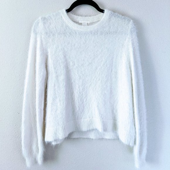 H&M Sweaters - White Fuzzy Sweater